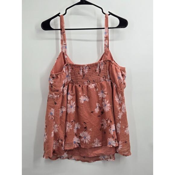 Torrid Pink Falling‎ Daisy Floral Print Babydoll Chiffon Cami Size 0 Large/12 - Picture 4 of 6